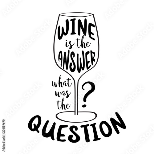 Funny  hand drawn quote about wine