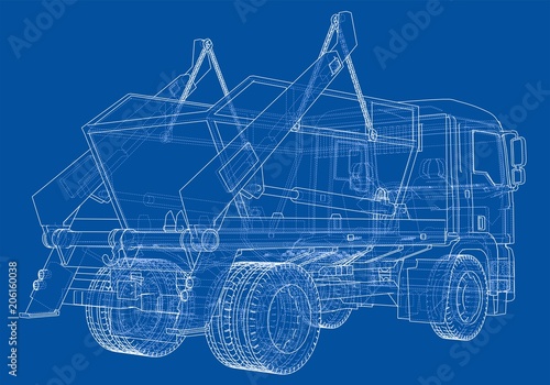 Garbage truck concept. Vector