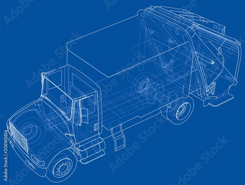 Garbage truck concept. Vector