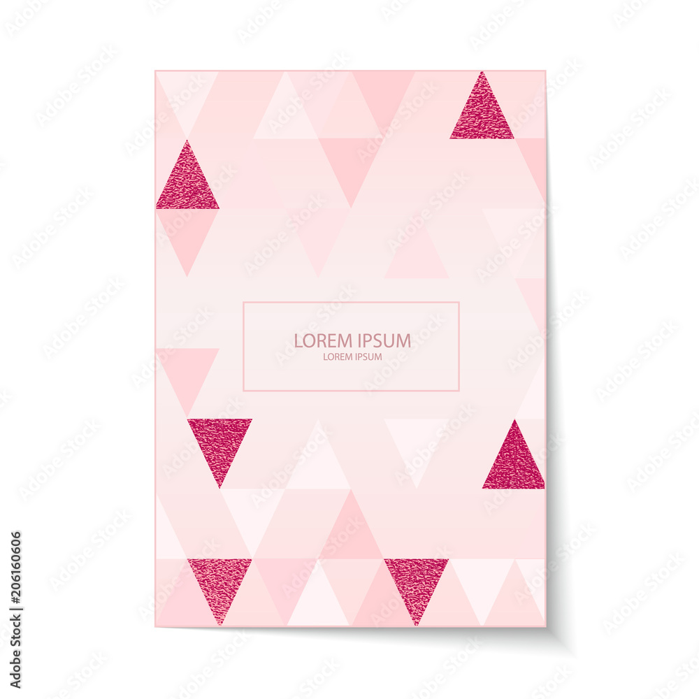 Obraz premium Business brochure flyer design layout template with triangle pattern. Leaflet cover presentation, Modern Backgrounds. Vector illustration.