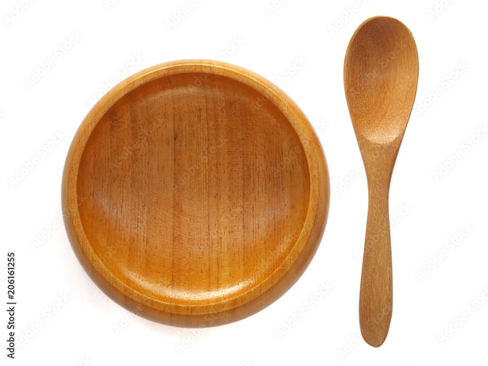 Bowl and wooden spoon Bowl and wooden spoon