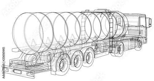 Truck with tank concept. Vector