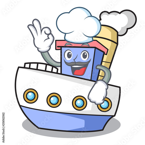 Chef ship character cartoon style