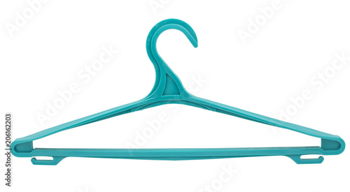 plastic clothes hanger isolated on white