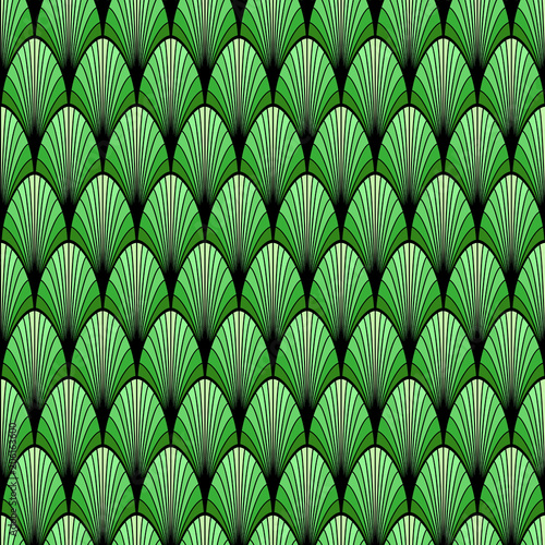 Black and green Art deco pa...