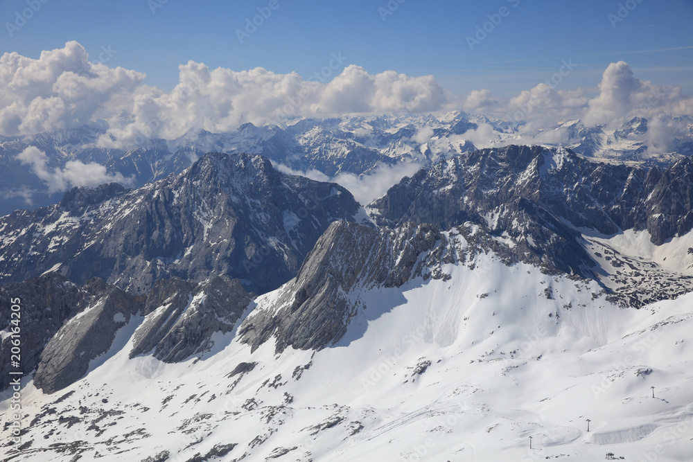 View from the Top of Germany, Zugspitze Mountain. Germany