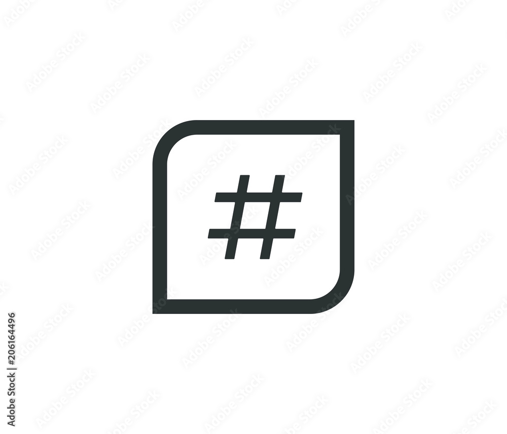 Fototapeta premium Modern Social Hashtag icon