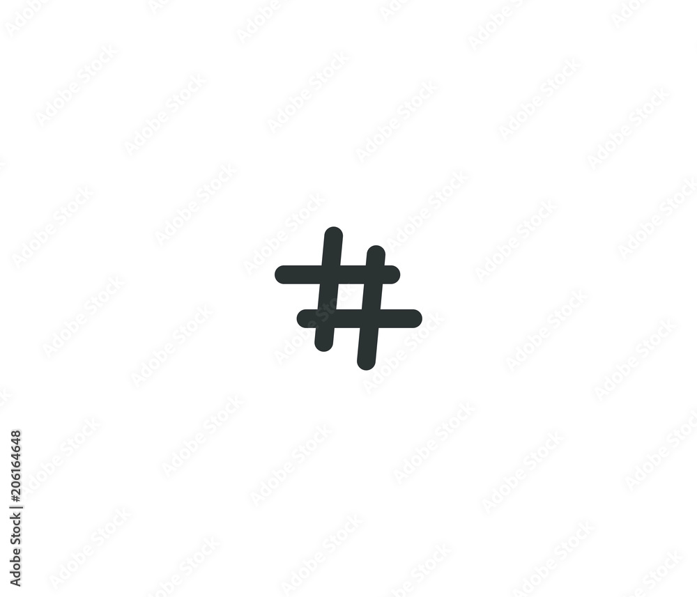 Obraz premium Simple Hashtag black icon