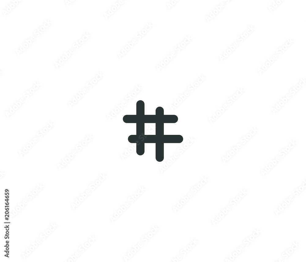 Obraz premium Simple Hashtag black icon