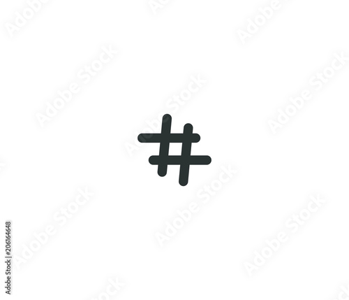 Simple Hashtag black icon