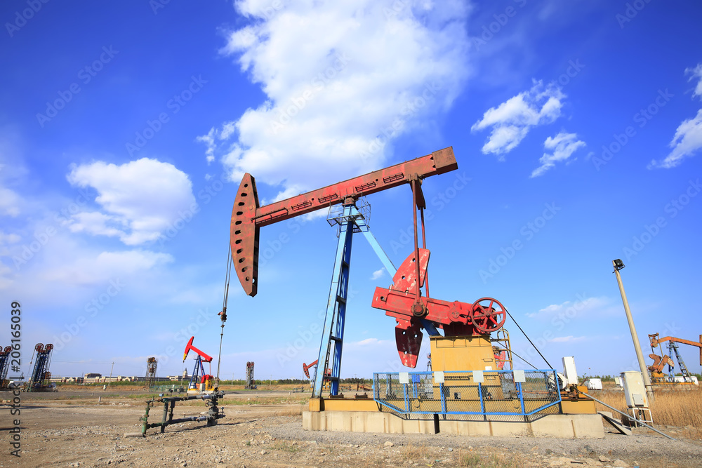Fototapeta premium Oil pipeline in oil field