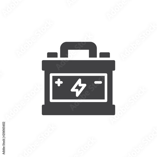 Car battery vector icon. filled flat sign for mobile concept and web design. Accumulator simple solid icon. Symbol, logo illustration. Pixel perfect vector graphics