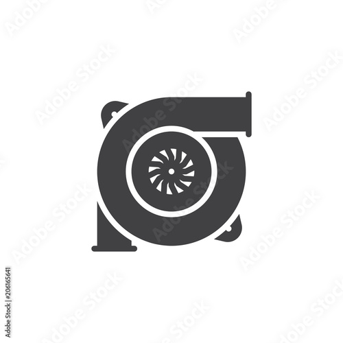 Car turbine vector icon. filled flat sign for mobile concept and web design. Automobile turbo charger simple solid icon. Symbol, logo illustration. Pixel perfect vector graphics photo