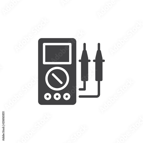 Voltmeter vector icon. filled flat sign for mobile concept and web design. Electrical Test Meter simple solid icon. Symbol, logo illustration. Pixel perfect vector graphics