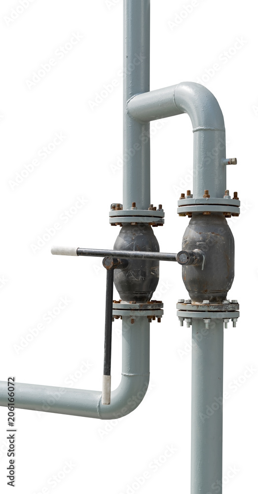Pipes and Valves on white