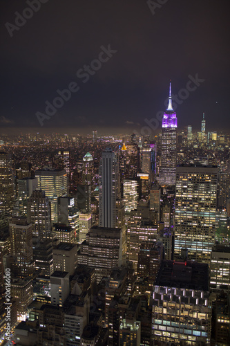 Manhattan  vista dall alto  di notte