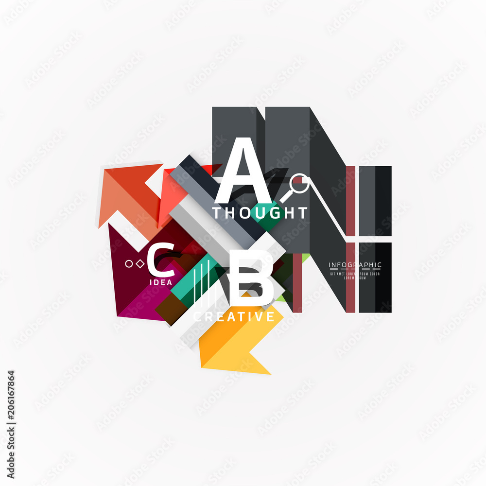 Abstract geometric option infographic banners, a b c steps process Abstract geometric option infographic banners, a b c steps process
