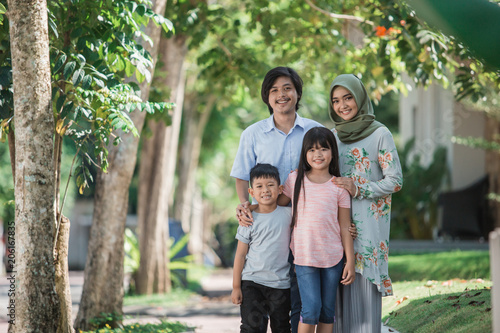 happy modern lovely muslim family
