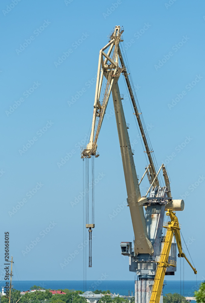 old port crane on background sky old port crane on background sky