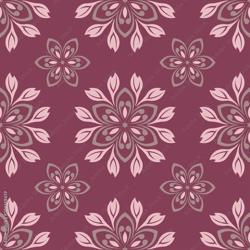 Seamless background. Floral purple red pattern Seamless background. Floral purple red pattern