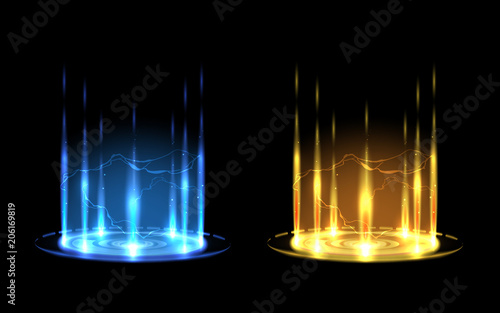 Glowing flying saucer vector illusrtation