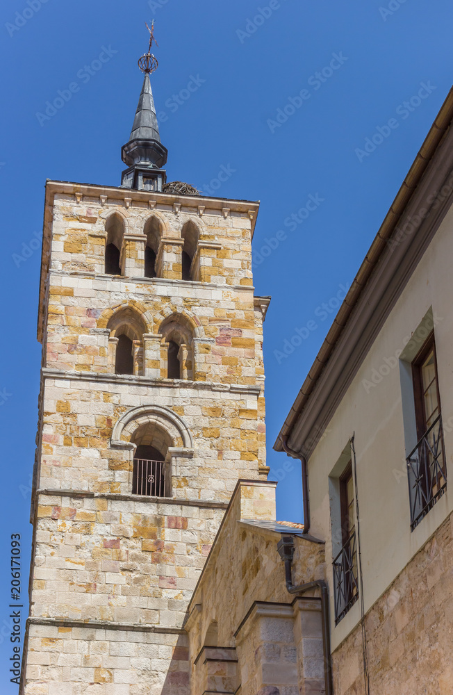 Tower of the San Vicente church in Zamora, Spain