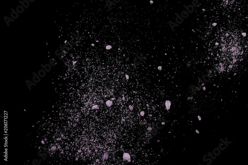 Colorful powder  isolated on black background  texture with clipping path