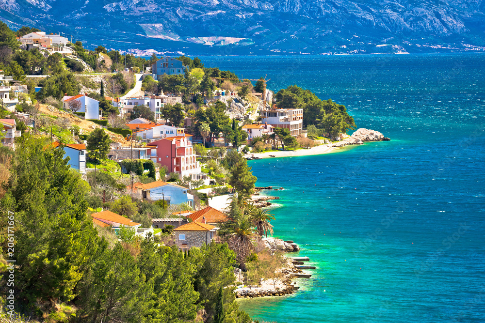 Makarska riviera turquoise coastline view