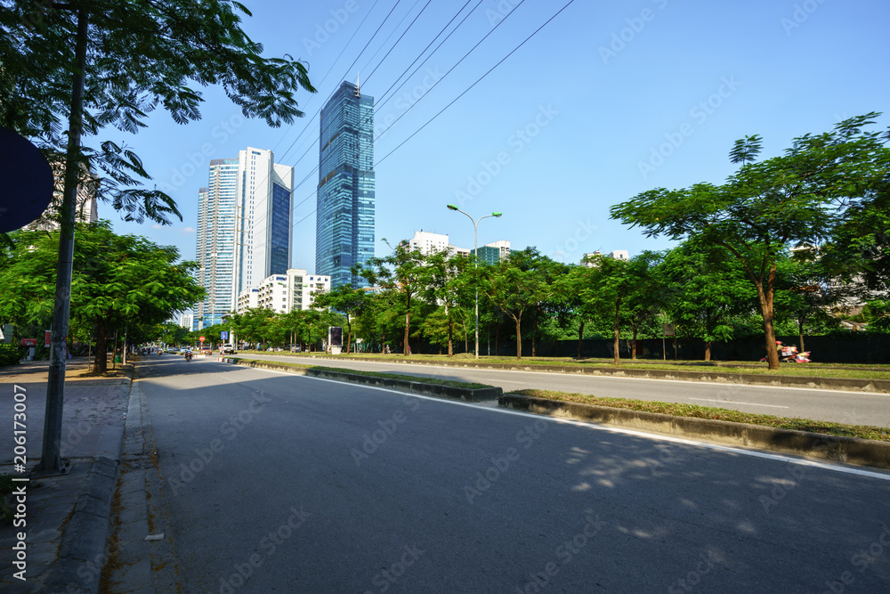 Road and buildings at Hanoi city Road and buildings at Hanoi city
