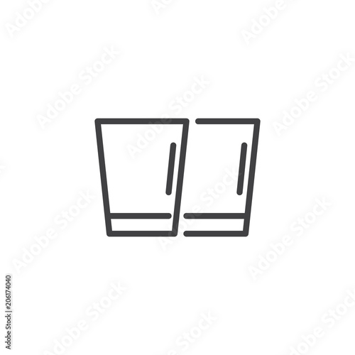 Shot Glasses outline icon. linear style sign for mobile concept and web design. Two glasses simple line vector icon. Symbol, logo illustration. Pixel perfect vector graphics