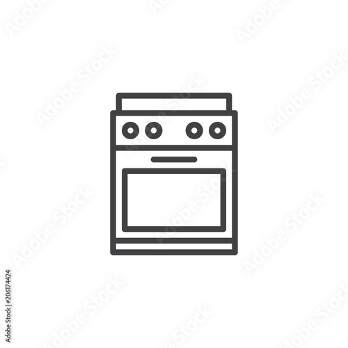 Kitchen stove outline icon. linear style sign for mobile concept and web design. Oven simple line vector icon. Symbol, logo illustration. Pixel perfect vector graphics