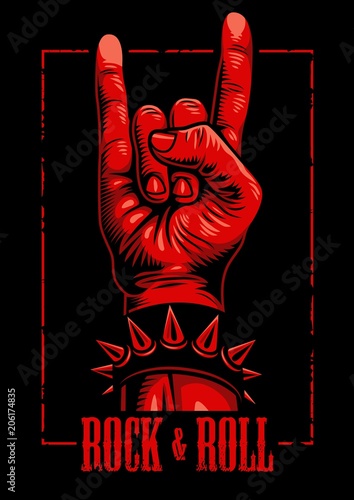 Hand in rock n roll sign