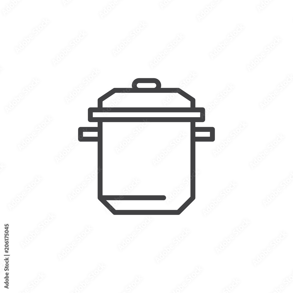Saucepan outline icon. linear style sign for mobile concept and web design. Cooking pot simple line vector icon. Symbol, logo illustration. Pixel perfect vector graphics Saucepan outline icon. linear style sign for mobile concept and web design. Cooking pot simple line vector icon. Symbol, logo illustration. Pixel perfect vector graphics