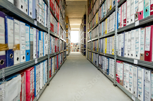 Obraz w ramie Office file folders, Stack of documents in binders, Bureaucracy