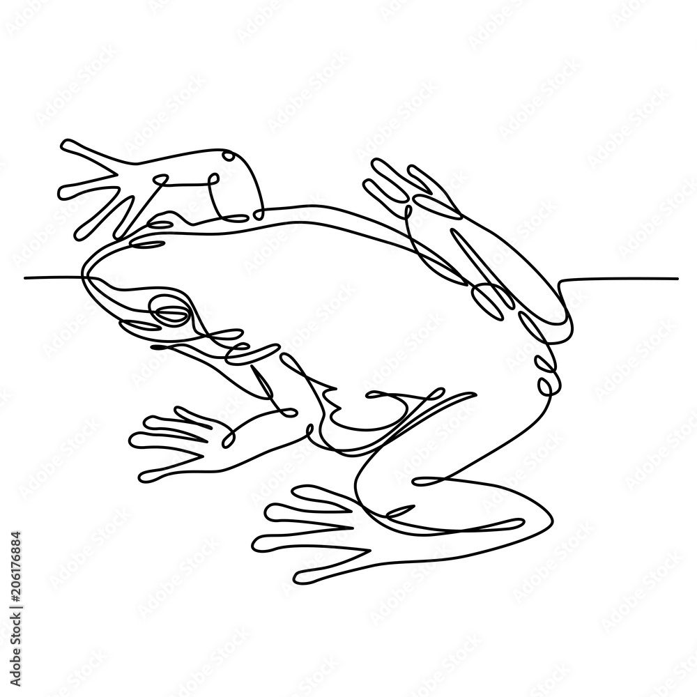 Frog one line drawing Frog one line drawing
