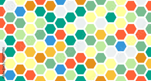 Abstract colorful hexagons pattern and texture background for design.vector illustration eps 10