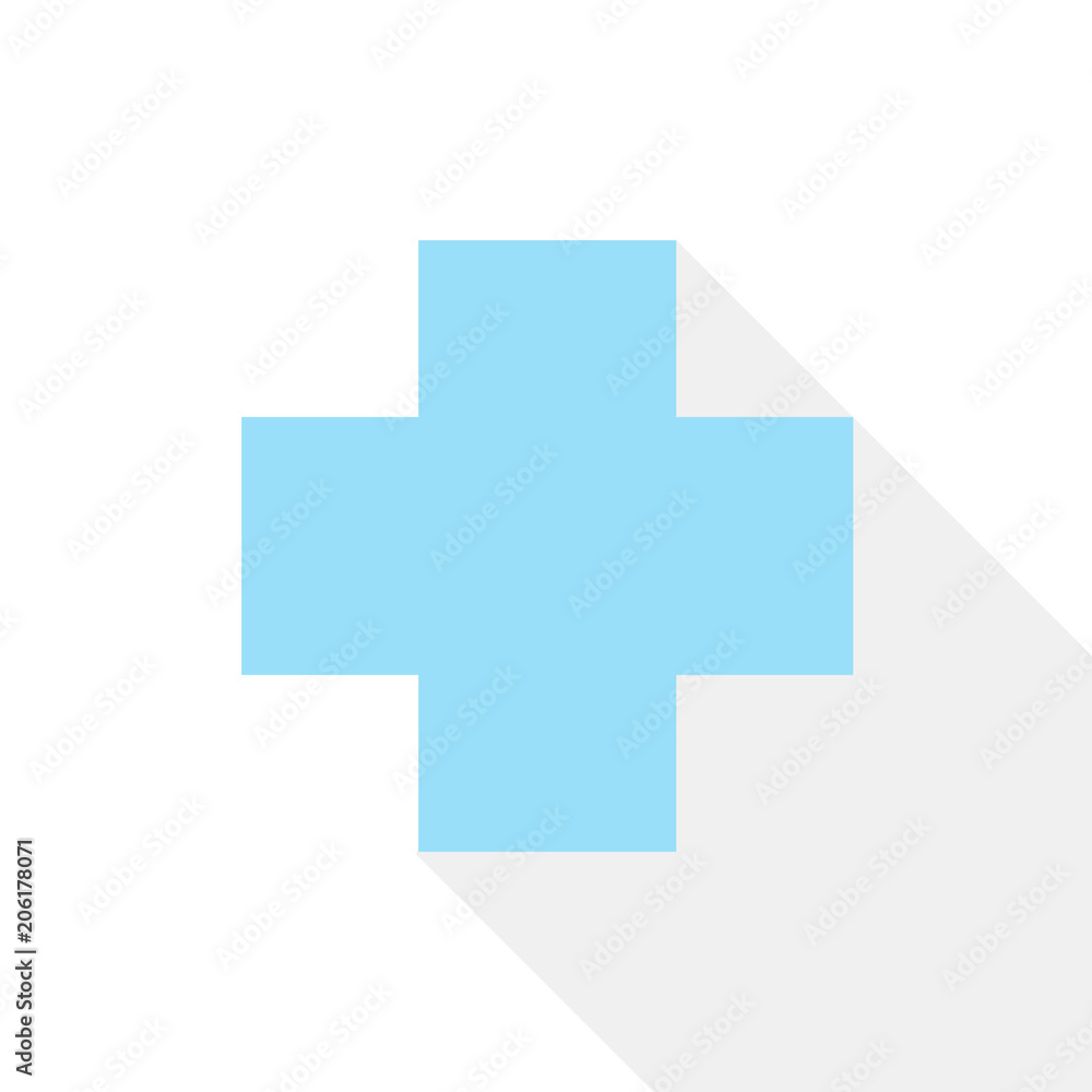 Obraz premium Hospital cross icon with blue color