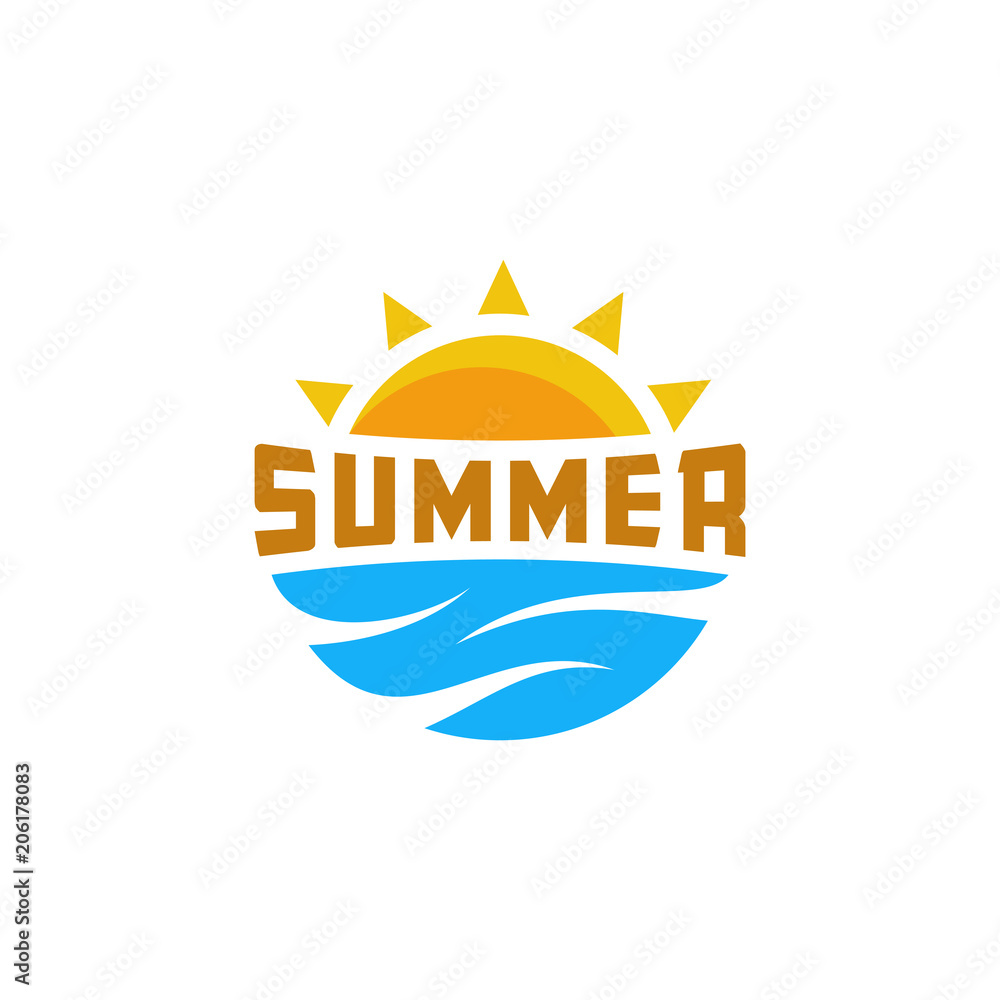 Summer logo template vector illustration