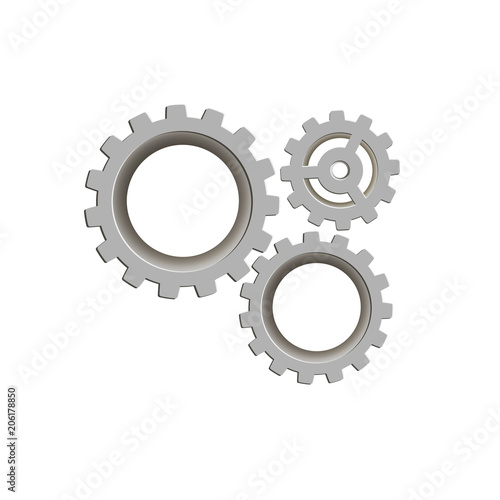 Gears on a white background. Vector icon