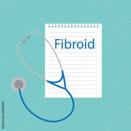 fibroid written in notebook- vector illustration