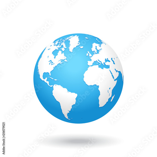 Vector colored world map Globe