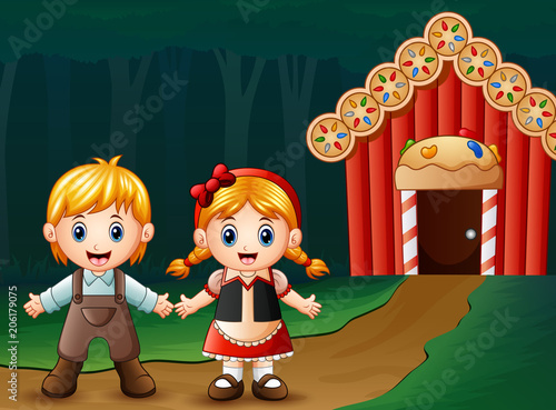 Hansel and gretel outside of house