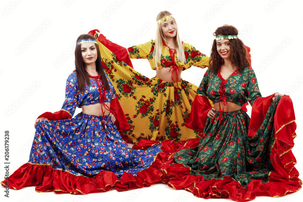 Beautiful women with a gypsy dress