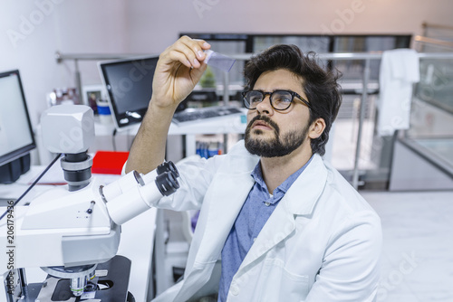 Life scientist researching in laboratory