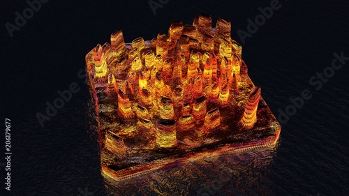 lava island somewhere in ocean