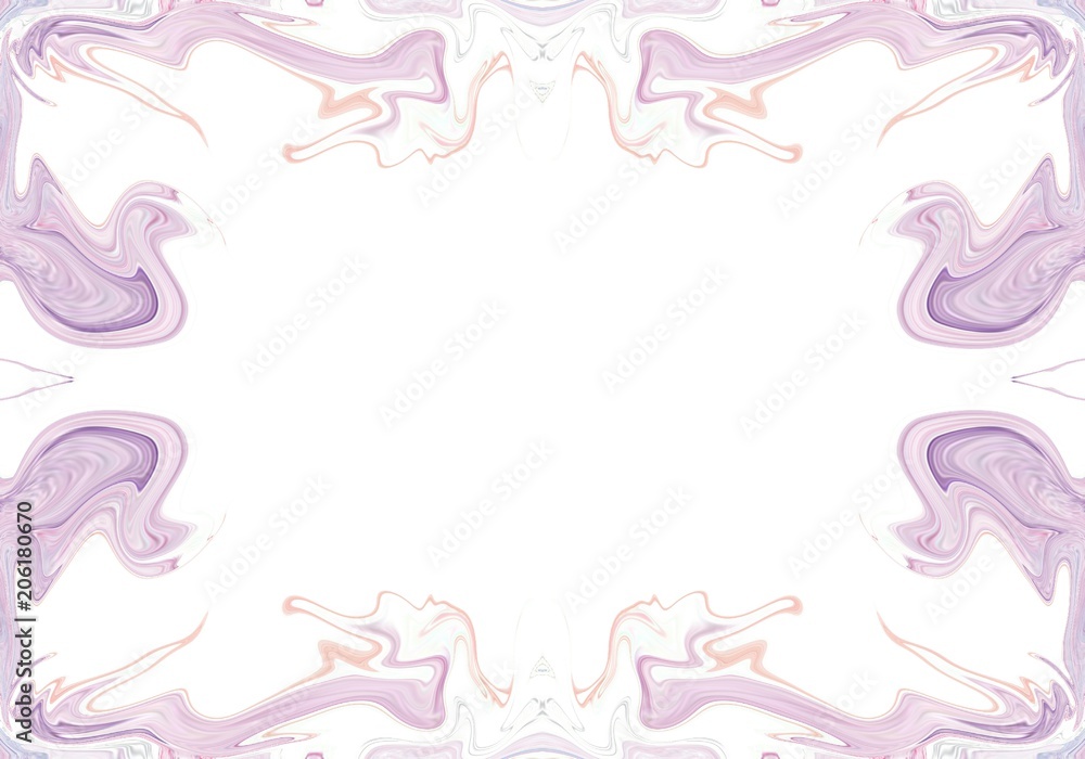 Creative symmetric fractal art. Digital painting in pastel colors. Pattern background for printed production, print on fabric, canvas and ceramics. Template for decoration of design products.