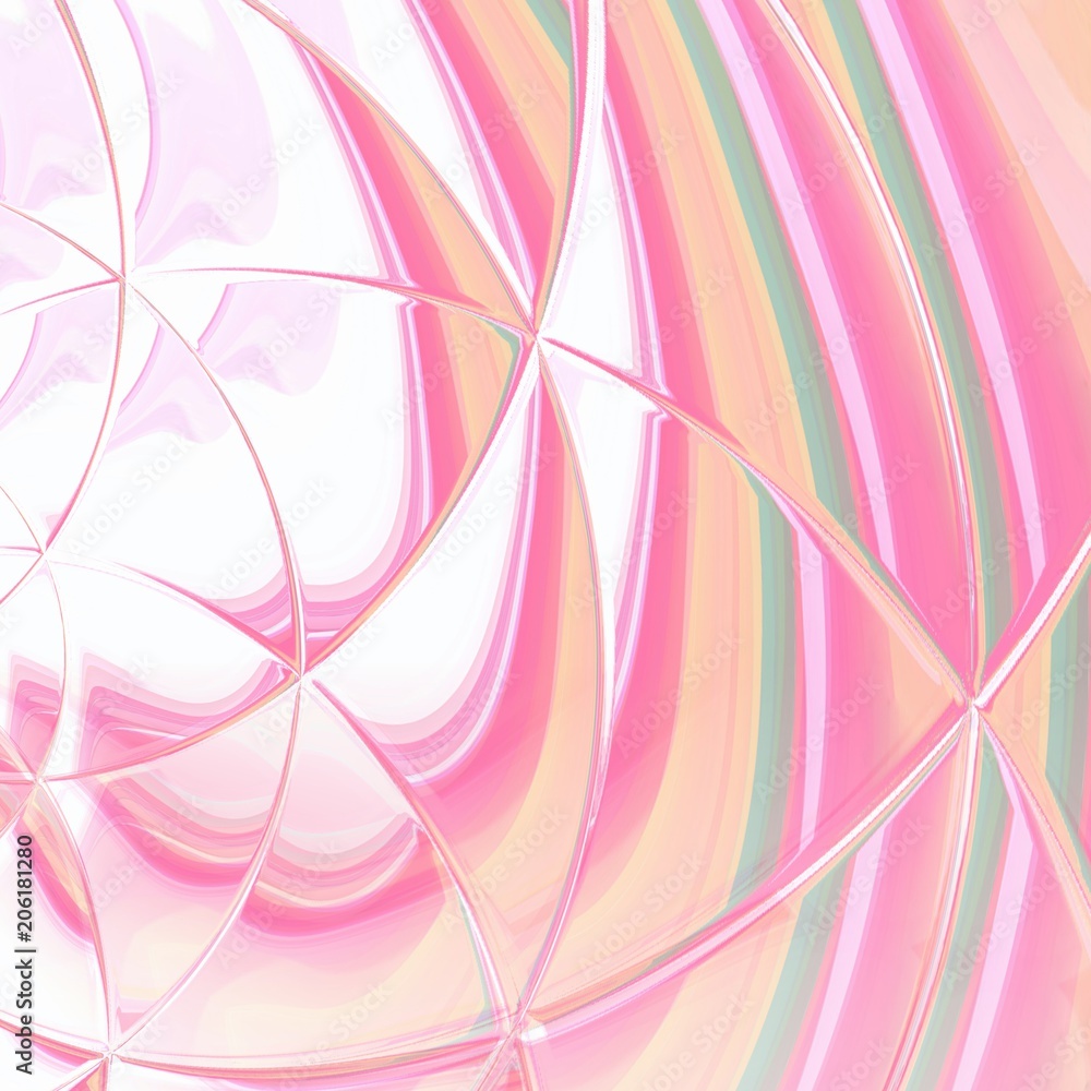 Pink pastel watercolor fractal art. Oil painting style. Abstract digital artistic pattern. Background template for design products decoration. Creative print for canvas, textile or fabric.