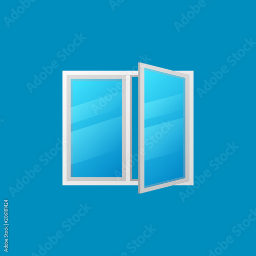 Open window vector colorful icon on blue background
