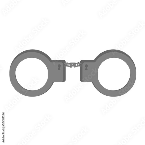 Police handcuffs on a white background