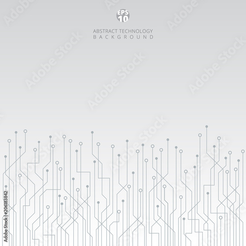 Abstract technology circuit board on white background.